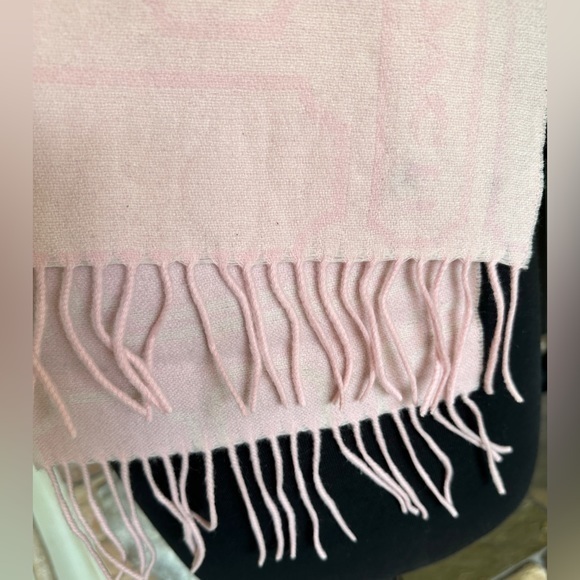 Coach Pink Wool/Cashmere Scarf with Tassles - Picture 2 of 4